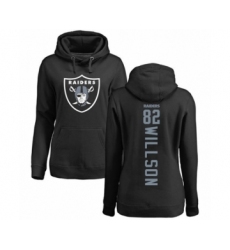 Football Women's Oakland Raiders #82 Luke Willson Black Backer Pullover Hoodie