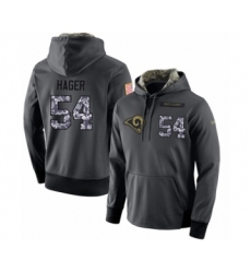 Football Men's Los Angeles Rams #54 Bryce Hager Stitched Black Anthracite Salute to Service Player Performance Hoodie