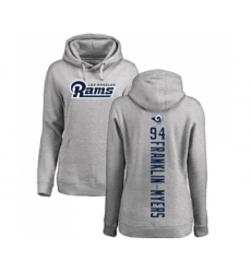 Football Women's Los Angeles Rams #94 John Franklin-Myers Ash Backer Pullover Hoodie