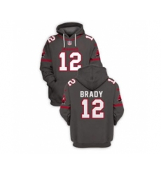 Men's Tampa Bay Buccaneers #12 Tom Brady 2021 Gray Pullover Football Hoodie