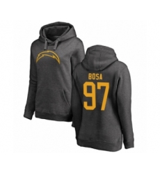 Football Women's Los Angeles Chargers #97 Joey Bosa Ash One Color Pullover Hoodie