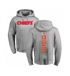 Football Kansas City Chiefs #13 Sammie Coates Ash Backer Pullover Hoodie