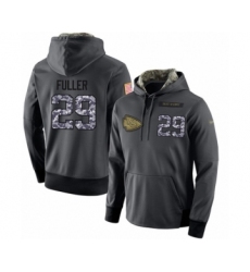 Football Men's Kansas City Chiefs #29 Kendall Fuller Stitched Black Anthracite Salute to Service Player Performance Hoodie