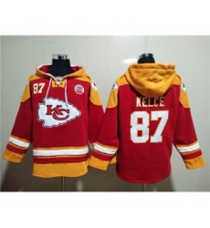 Men's Kansas City Chiefs Blank Red Lace-Up Pullover Hoodie