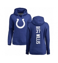Football Women's Indianapolis Colts #37 Khari Willis Royal Blue Backer Pullover Hoodie