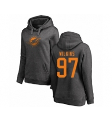 Football Women's Miami Dolphins #97 Christian Wilkins Ash One Color Pullover Hoodie