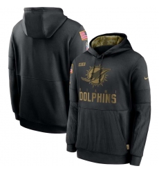 Men's NFL Miami Dolphins 2020 Salute To Service Black Pullover Hoodie