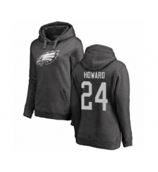 Women's Philadelphia Eagles #24 Jordan Howard Ash One Color Pullover Hoodie