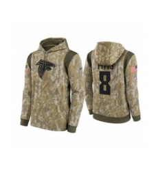 Men's Atlanta Falcons #8 Kyle Pitts Camo 2021 Salute To Service Therma Performance Pullover Football Hoodie
