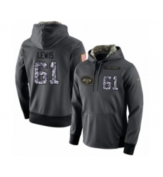 Football Men's New York Jets #61 Alex Lewis Stitched Black Anthracite Salute to Service Player Performance Hoodie