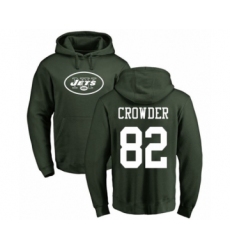 Football New York Jets #82 Jamison Crowder Green Name & Number Logo Pullover Hoodie