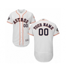 Men's Houston Astros Customized White Home Flex Base Authentic Collection 2019 World Series Bound Baseball Jersey