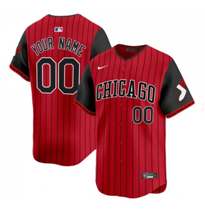 Men's Chicago White Sox Active Player Custom Red Black 2025 City Connect Limited Stitched Baseball Jersey