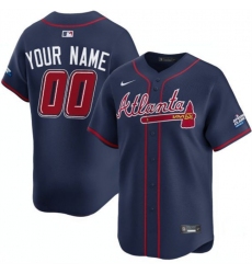 Men's Atlanta Braves Active Player Custom Navy 2025 Speedway Classic Alternate Limited Stitched Baseball Jersey