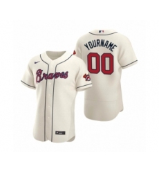 Men's Atlanta Braves Custom Nike Cream Authentic 2020 Alternate Jersey