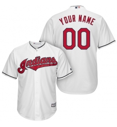 Men's Cleveland Indians Majestic White Cool Base Custom Jersey