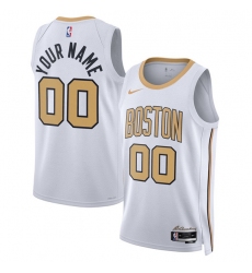 Men's Boston Celtics Active Player Custom White 2025-26 City Edition Swingman Stitched Basketball Jersey