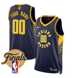 Men's Indiana Pacers Active Player Custom Navy 2025 Finals Icon Edition Stitched Basketball Jersey