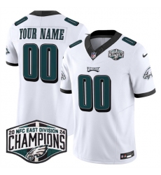 Men's Philadelphia Eagles Active Player Custom White 2024 NFC East Champions F.U.S.E. Vapor Untouchable Limited Stitched Football Jersey