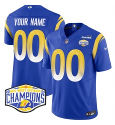 Men's Los Angeles Rams Active Player Custom Blue 2024 NFC West Champions F.U.S.E. Vapor Untouchable Stitched Football Jersey