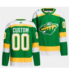 Men's Minnesota Wild Custom Green 2023-24 Stitched Jersey
