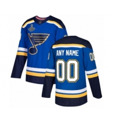 Youth St. Louis Blues Customized Authentic Royal Blue Home 2019 Stanley Cup Champions Hockey Jersey