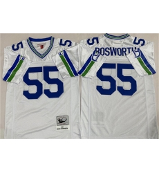 Men's Seattle Seahawks #55 Brian Bosworth White Throwback Football Stitched Jersey