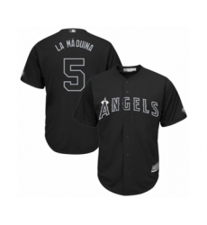 Men's Los Angeles Angels of Anaheim #5 Albert Pujols  La Maquina  Authentic Black 2019 Players Weekend Baseball Jersey