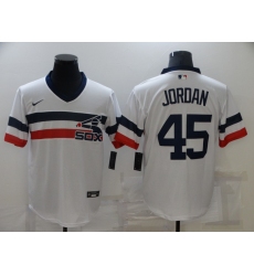 Men's Nike Chicago White Sox #45 Michael Jordan White Throwback Jersey