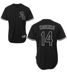 Men's Majestic Chicago White Sox #14 Paul Konerko Replica Black Fashion MLB Jersey