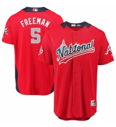 Men's Majestic Atlanta Braves #5 Freddie Freeman Game Red National League 2018 MLB All-Star MLB Jersey