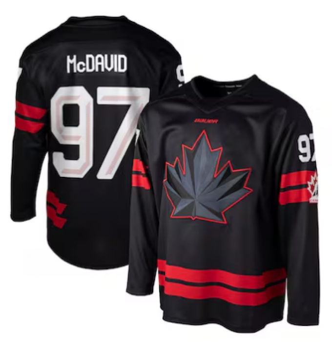 Men's Connor McDavid #97 Black Hockey Canada 2026 Replica Jersey