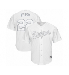 Men's Los Angeles Dodgers #22 Clayton Kershaw  Kersh  Authentic White 2019 Players Weekend Baseball Jersey