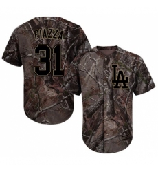 Youth Majestic Los Angeles Dodgers #31 Mike Piazza Authentic Camo Realtree Collection Flex Base MLB Jersey