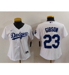 Women's Los Angeles Dodgers #23 Kirk Gibson White Cool Base Stitched Jersey