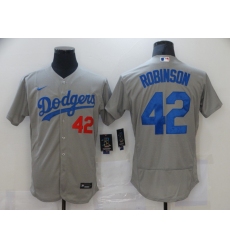Men's Los Angeles Dodgers #42 Jackie Robinson Gray Nike MLB Jersey