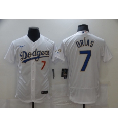 Men's Nike Los Angeles Dodgers #7 Julio Urias White  Champions Authentic Jersey
