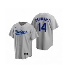 Men's Los Angeles Dodgers #14 Enrique Hernandez Nike Gray Replica Alternate Jersey