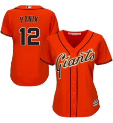 Women's Majestic San Francisco Giants #12 Joe Panik Authentic Orange Alternate Cool Base MLB Jersey