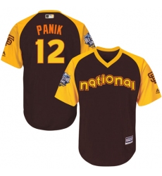 Youth Majestic San Francisco Giants #12 Joe Panik Authentic Brown 2016 All-Star National League BP Cool Base MLB Jersey