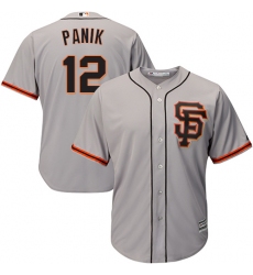 Youth Majestic San Francisco Giants #12 Joe Panik Authentic Grey Road 2 Cool Base MLB Jersey