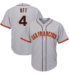 Youth Majestic San Francisco Giants #4 Mel Ott Authentic Grey Road Cool Base MLB Jersey