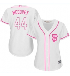 Women's Majestic San Francisco Giants #44 Willie McCovey Authentic White Fashion Cool Base MLB Jersey