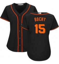 Women's Majestic San Francisco Giants #15 Bruce Bochy Replica Black Alternate Cool Base MLB Jersey