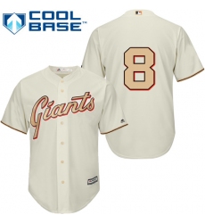 Men's Majestic San Francisco Giants #8 Hunter Pence Authentic Cream Commemorative Cool Base MLB Jersey