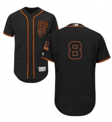 Men's Majestic San Francisco Giants #8 Hunter Pence Black Alternate Flex Base Authentic Collection MLB Jersey