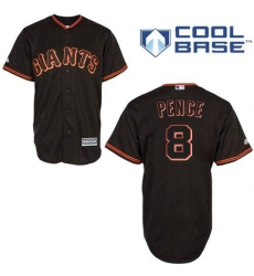 Men's Majestic San Francisco Giants #8 Hunter Pence Replica Black New Cool Base MLB Jersey