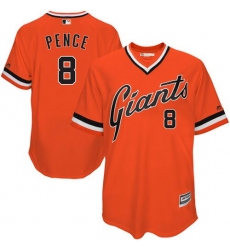 Men's Majestic San Francisco Giants #8 Hunter Pence Replica Orange 1978 Turn Back The Clock MLB Jersey