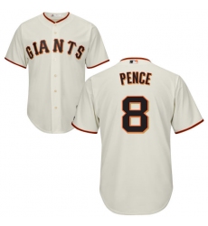 Youth Majestic San Francisco Giants #8 Hunter Pence Authentic Cream Home Cool Base MLB Jersey