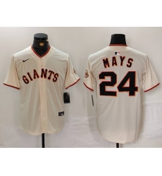 Men's San Francisco Giants #24 Willie Mays Cream 2024 Home Limited Stitched Baseball Jersey